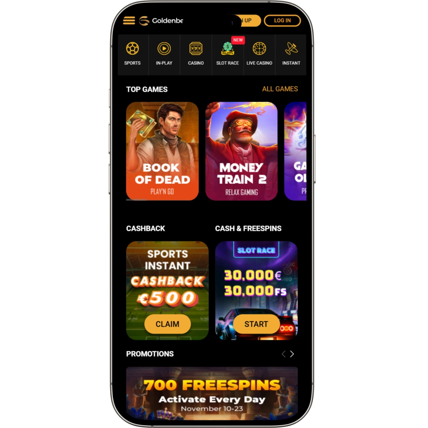 Goldenbet Mobile Experience