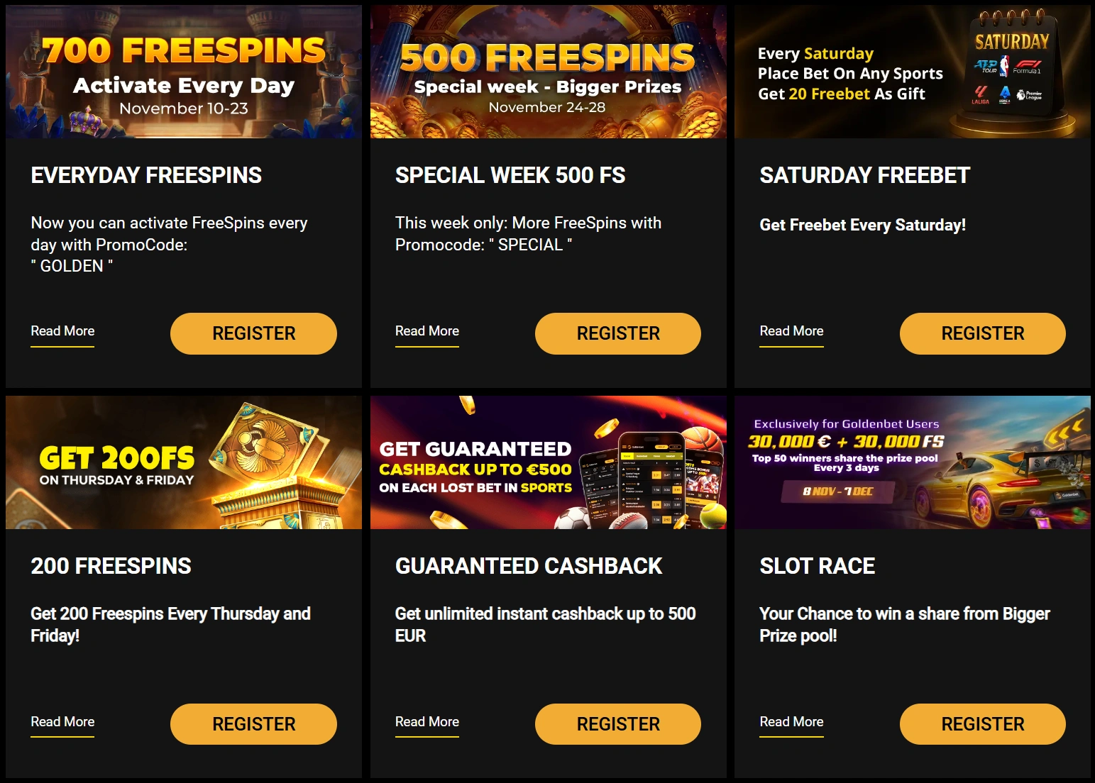 Goldenbet Bonuses and Promotions